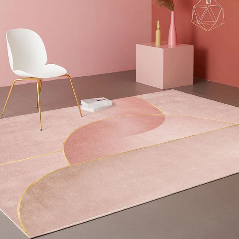 Minimalist Block Rug Anti-Slip Rug Friendly Easy Care Area Carpet for Decoration