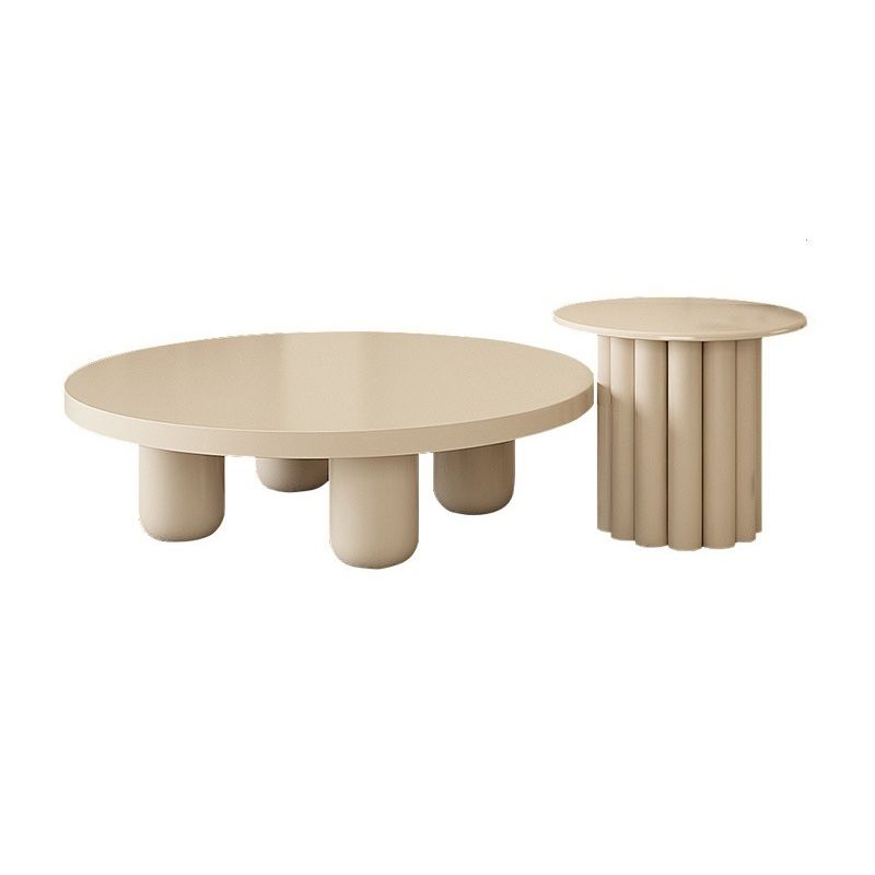 4 Legs Coffee Table Round Minimalist Coffee Table for Living Room
