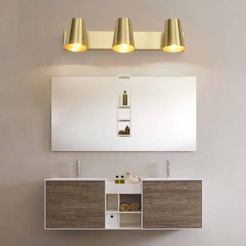 Postmoderne Leuchten goldene Multi-Blub-Metallwandlampen für Badezimmer