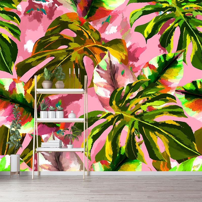 Tropical Plants Wall Mural Custom Size Available Mural Wallpaper for Restaurant Decor