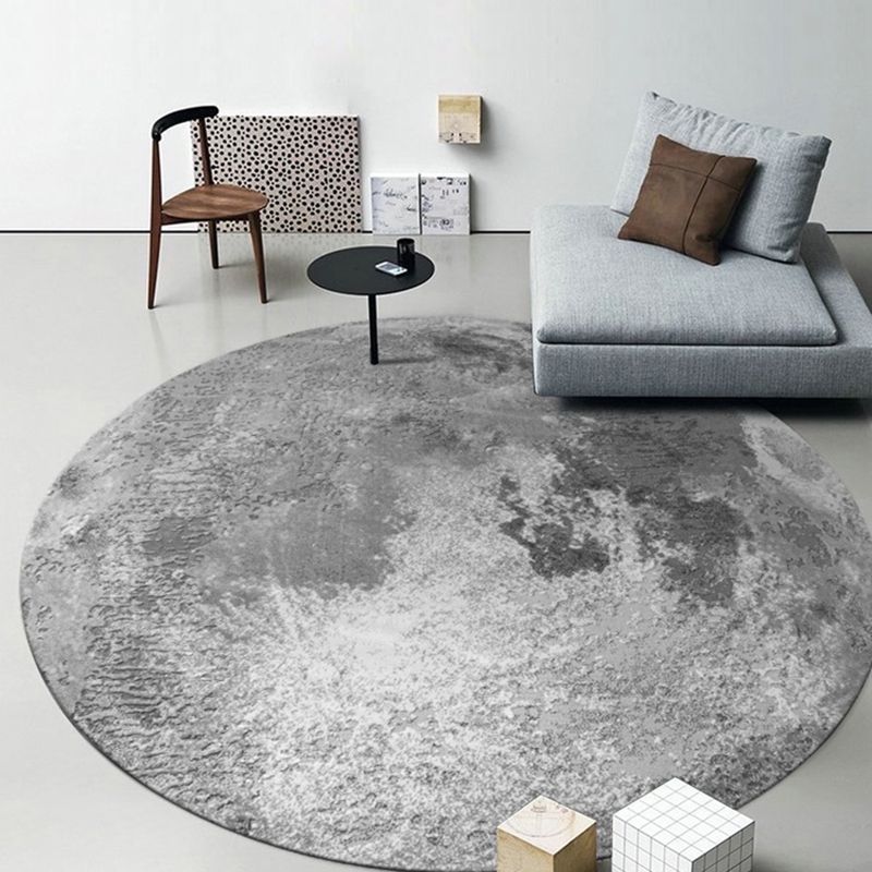 Stylish Grey Modern Area Rug Polyester Rug Easy Care Washable Carpet for Home Decor