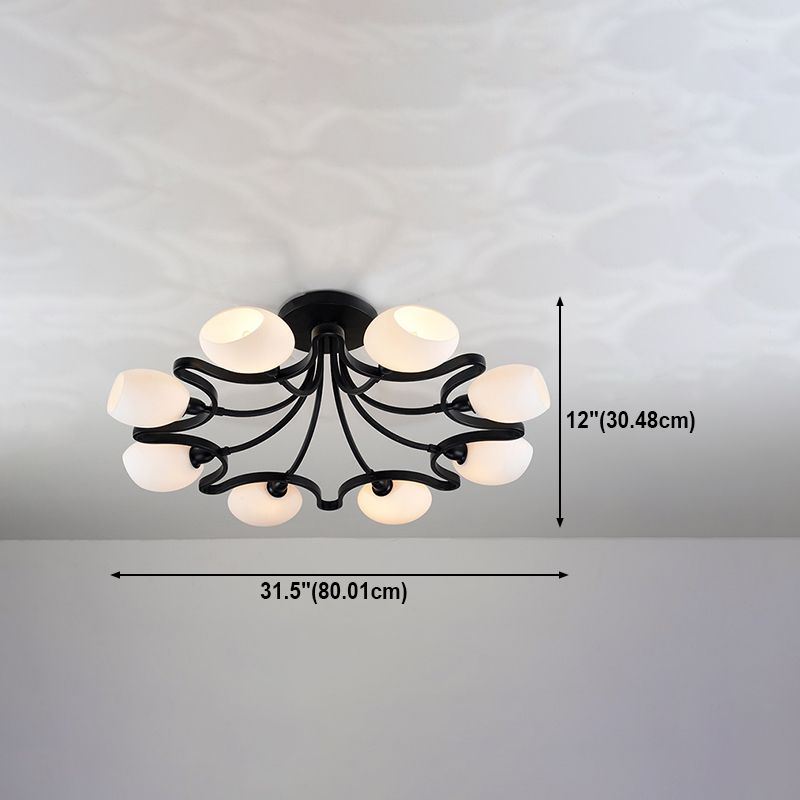 Wohnzimmer Deckenbeleuchtung Simplicity Glas Schwarz Halbbündig Mount Lampe