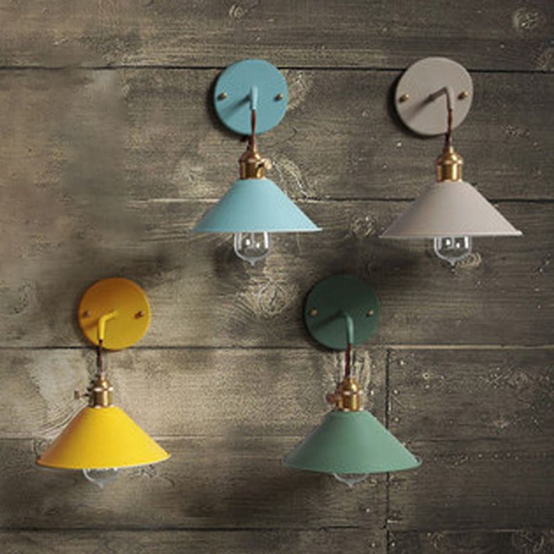 Clad Cone Light Industrial Style 1 Light Metal Wall Sconce Light Fixture