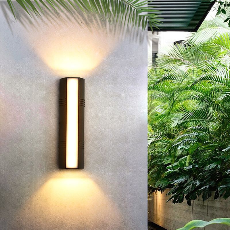 Single Contemporary Black Wall Mounted Sconce Rectangle LED Wall Light