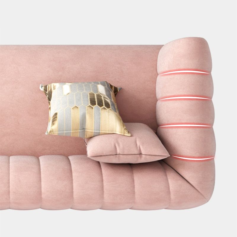 Nordic Sewn Pillow Back Sofa 31.5" High Velvet Tuxedo Arm Sofa