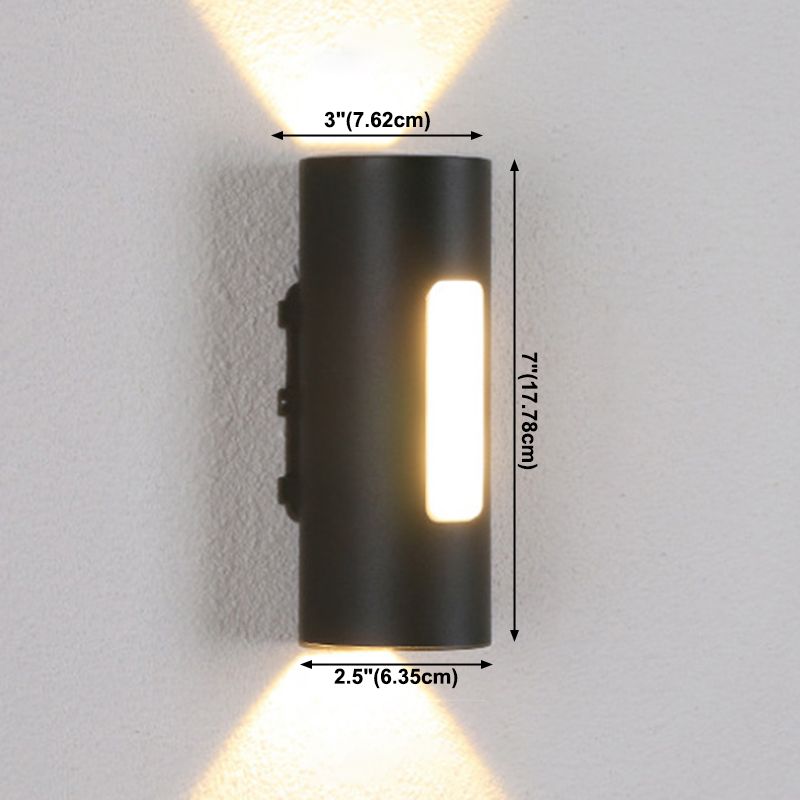 Cilindro Minimalismo de aluminio Minimalismo de 2 luces Distoneos de pared para pasillo