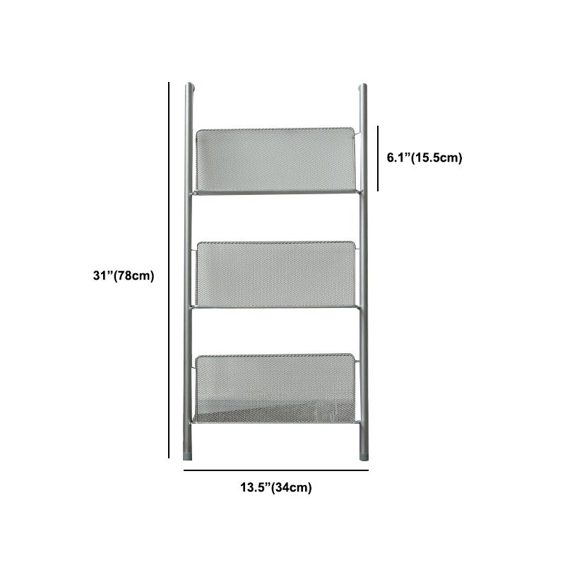 Modem & Contemporary Silver Bookcase Etagere Metal Book Shelf