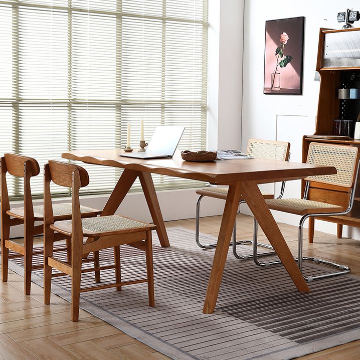Modern Style Furniture 5/7 Pcs Rectangle Solid Wood Dinette Table with Dining Chair