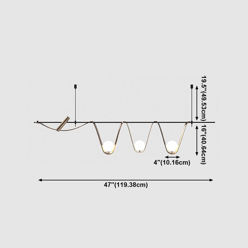 Moderne Inselanhänger Lampen Multi-Head-Restaurant Hanging Lampe Lampen mit Glasschatten