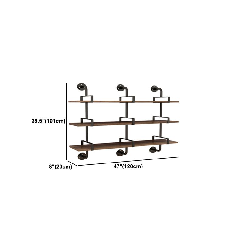 7.87"W Bookshelf Industrial Style Wall Mounted Bookcase for Home Study Room