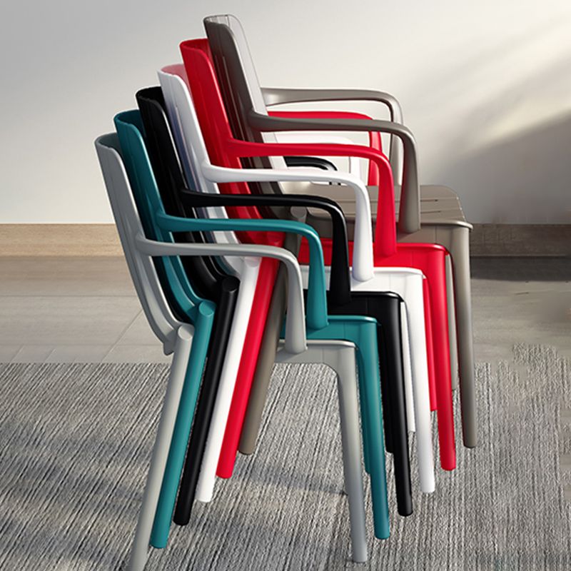 Sillas de comedor de cocina de estilo moderno, sillas de comedor de plástico con brazos apilables
