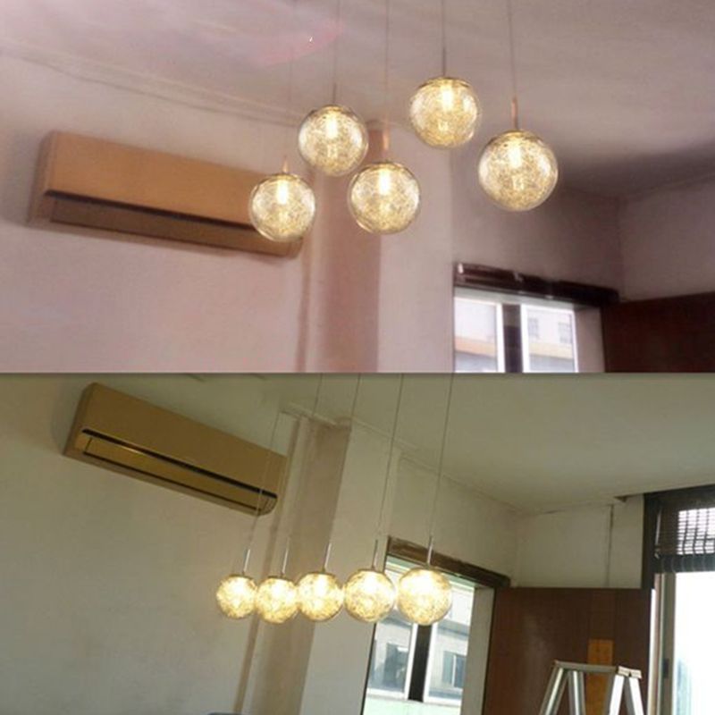 Lampe lampade a sospensione rotonda moderna semplice ciondolo a soffitto in vetro per le scale