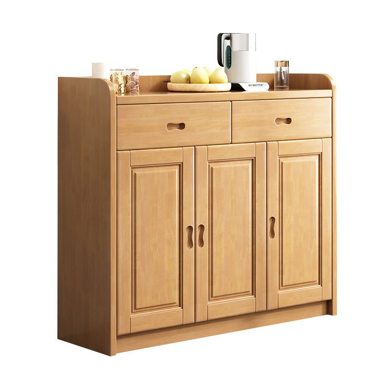 Modern Accent Cabinet with 2 Drawers and Shelfs in Rubberwood