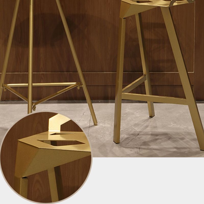 Glam Style Gold Iron Bar Table Round Top Marble Indoor Bistro Table - 23.6"W x 41.3"H