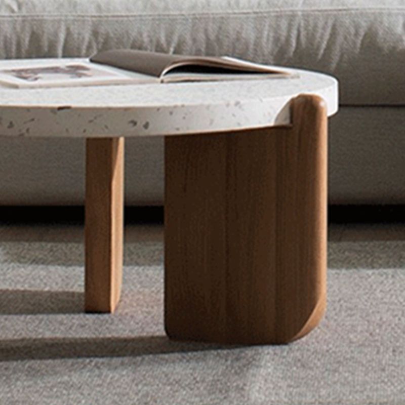 3 Legs Single Coffee Table Modern Round White Slate Coffee Table