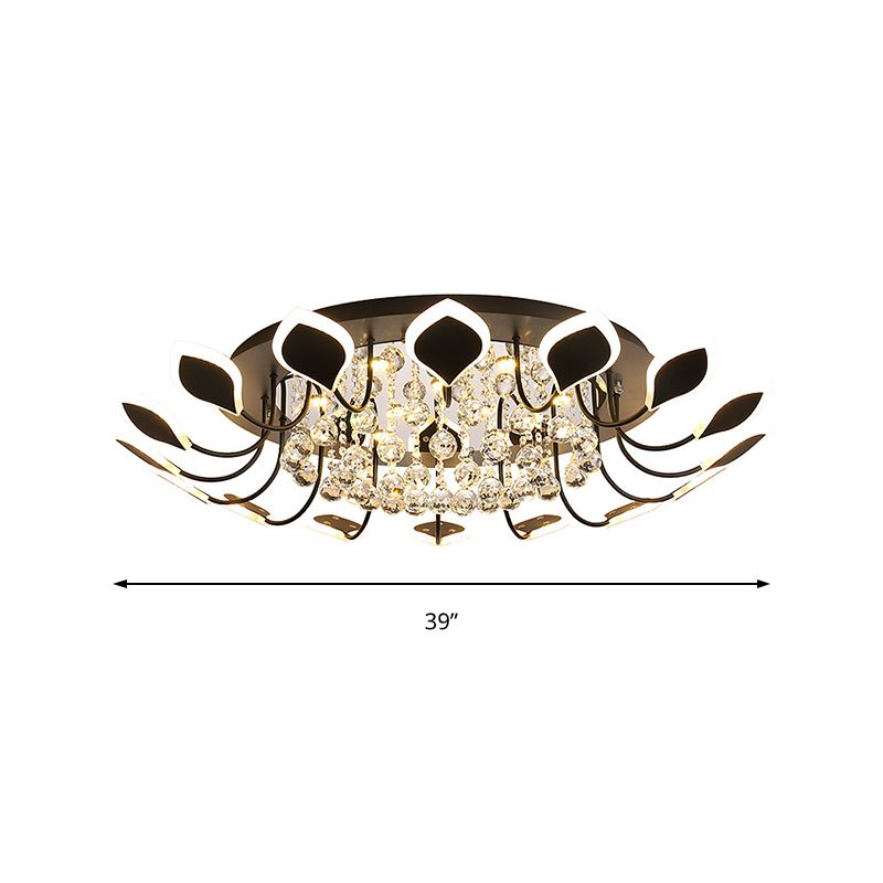 Spoetnik inbouw plafondlamp met blad acryl kap modern 8/10/12 lampen wit/zwart plafondlamp voor slaapkamer in wit/warm