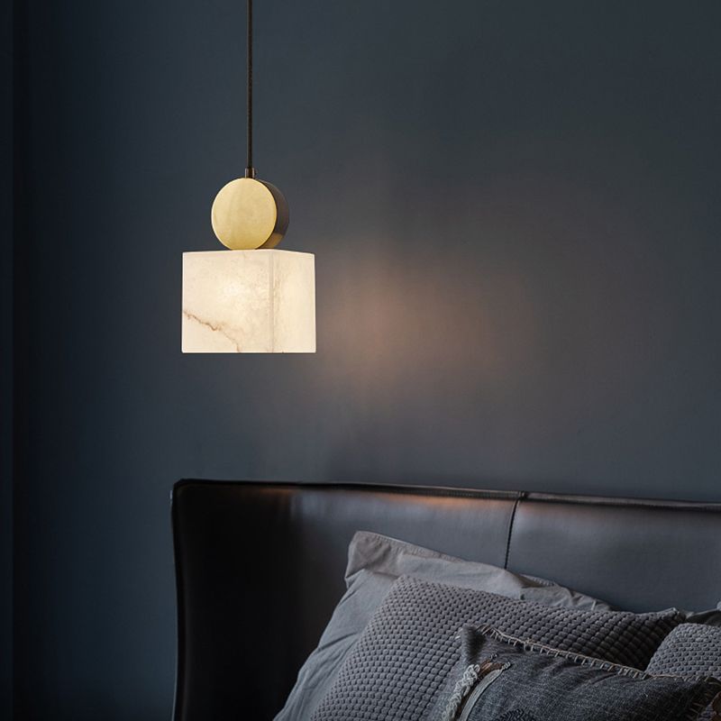 Lámpara colgante de comedor Contemporáneos de techo de techo de mármol múltiple de bulbo