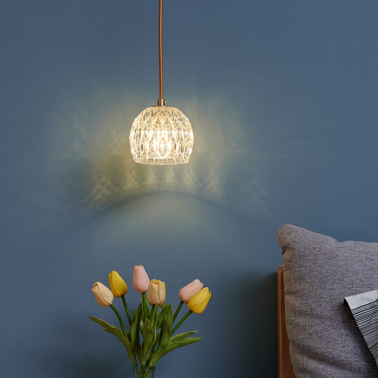 Crystal Hanging Lights Modern Style 1 Head Hanging Mount Fixture for Bedroom
