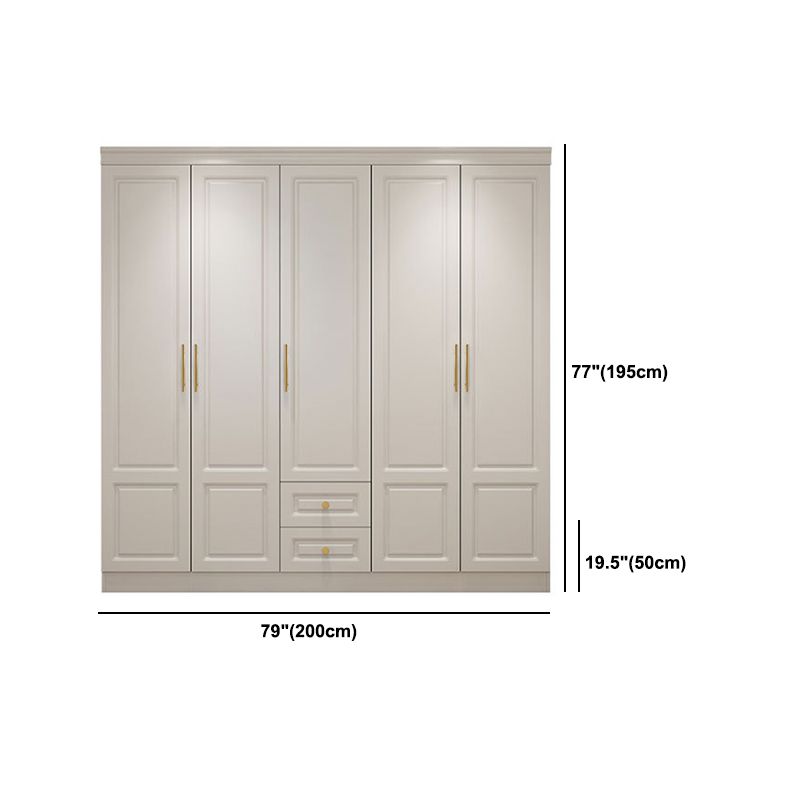 Modern Style Wooden Wardrobe White Colour Soft Close Drawer Wardrobe Closet