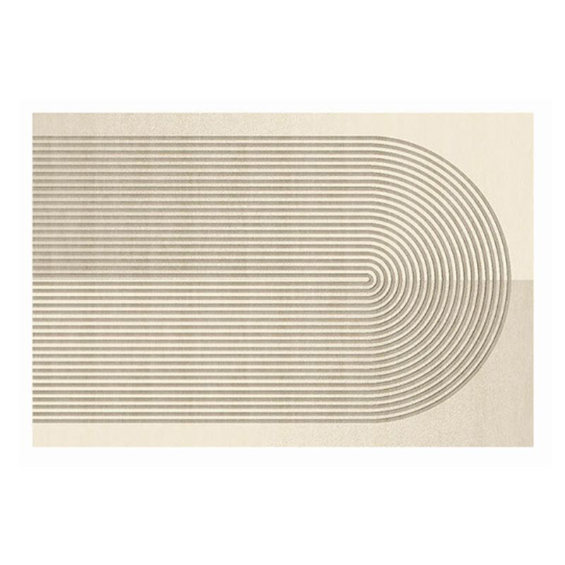 Brown Modern Rug Polyester Stripe Rug Non-Slip Backing Rug for Drawing Room