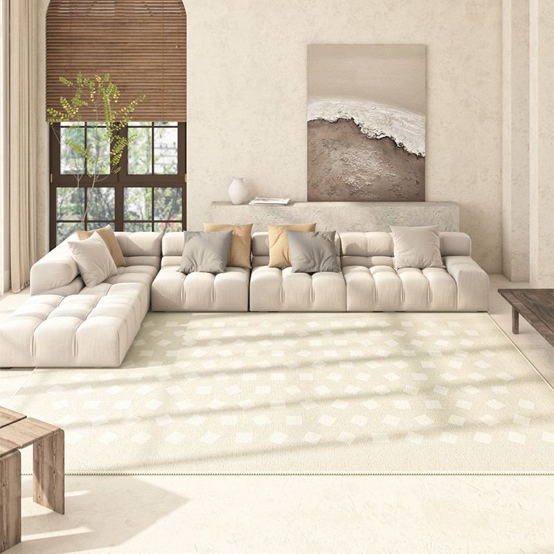 Grey Modern Rug Polyester Circle Rug Non-Slip Backing Rug for Home Decoration