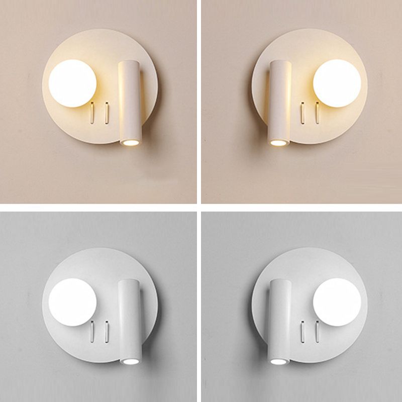 2-Light White Modern Wall Mounted Sconce Unique Wall Light for Living Room