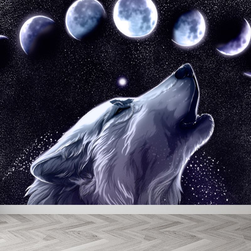 Modern Style Boys Mural Wallpaper Giant Planet Pattern Pastel Color Wall Covering