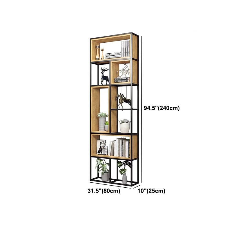 9.84"W Bookcase Industrial Style Open Back Bookcase for Home Study Room Office