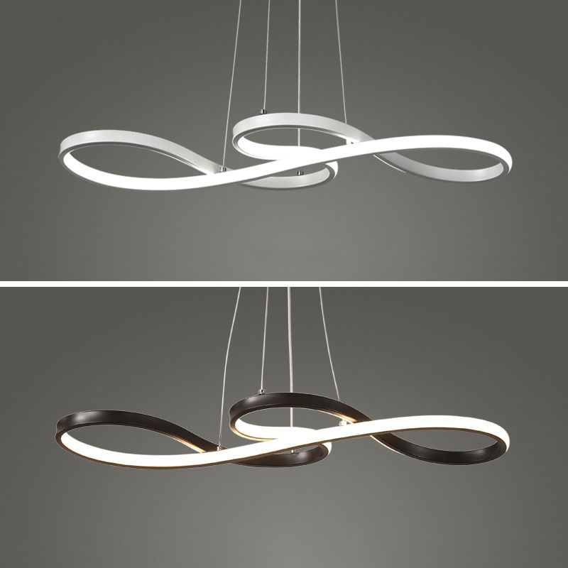 Moderne spiraalvormige kroonluchter LED Acryl Suspension Light voor Foyer Living Room Slaapkamer