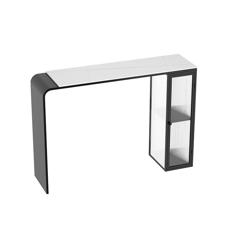 Modern Style Stone Rectangle Bar Height Pub Table for Living Room