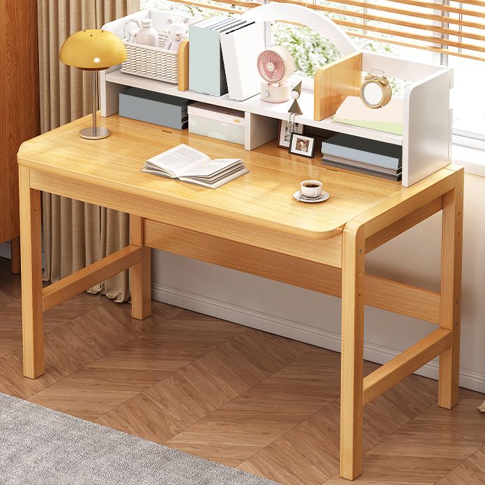 Study Desk with Storage Drawer Wooden Multifunctional Lifting Home with Storage Shelves