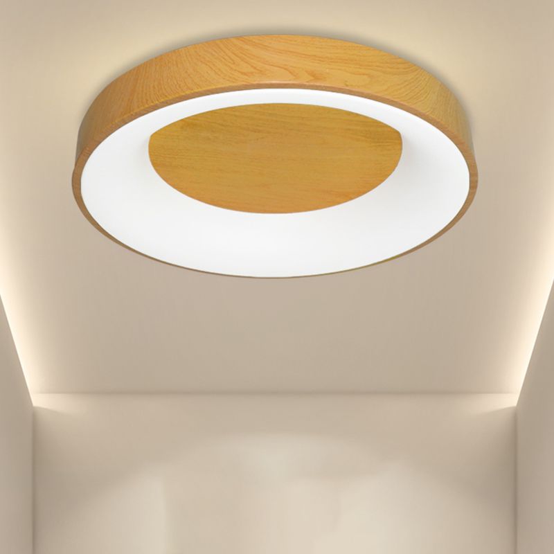 Metal Round Shape Flush Mount Light Modern 1 Light Flush Mount Lighting Fixtures in Brown