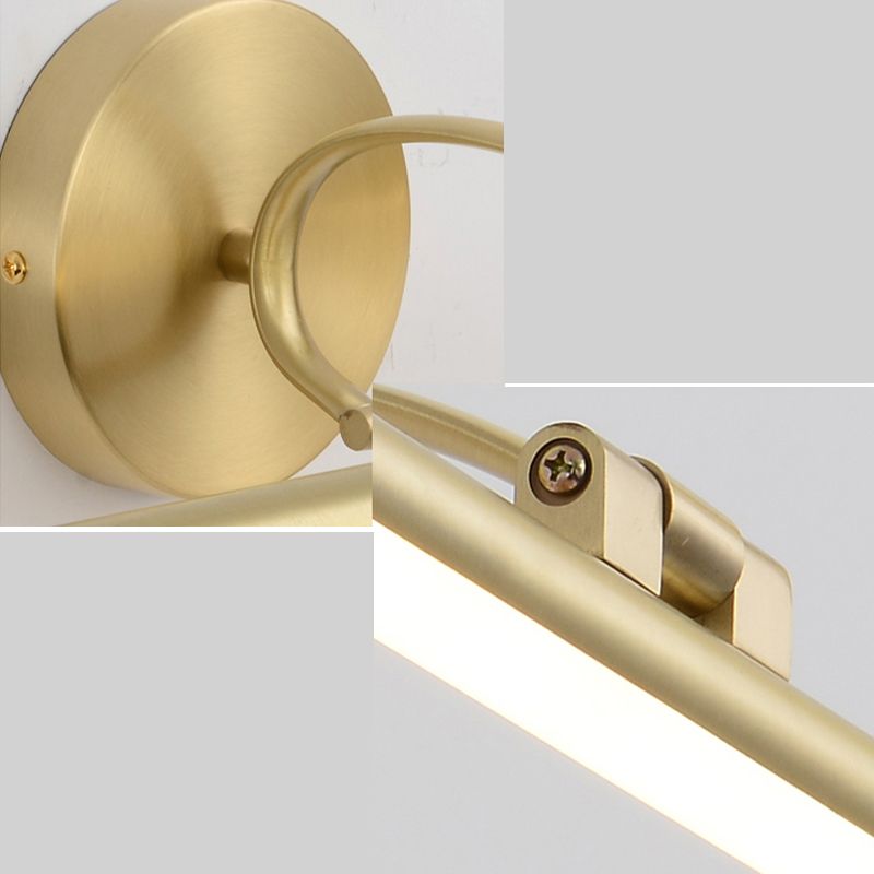 LED Copper Mirror Front Light Modern Vanity Light with Acrylic Shade for Bathroom