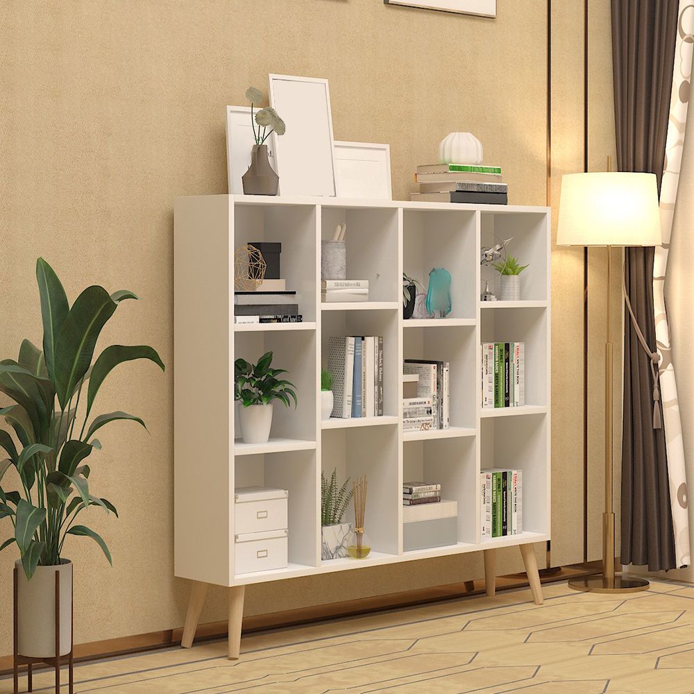 Engineered Wood Shelf Bookcase Closed Back Bookshelf for Study Room