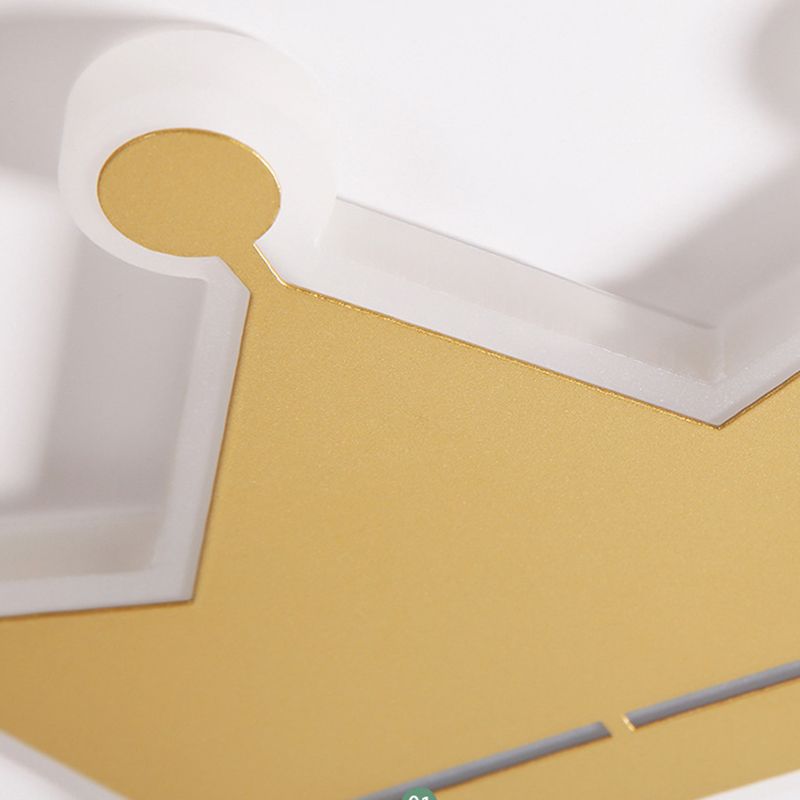 Luminaire encastré circulaire contemporain en métal, plafonnier à 1 lumière, doré