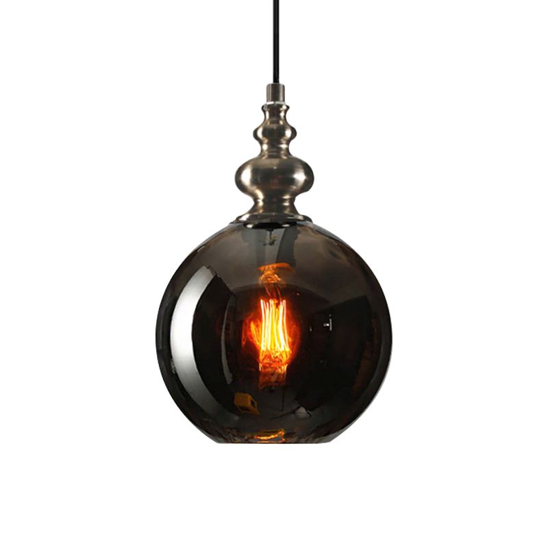 Bulbola lampadina a pendente rotondo Apparegola di illuminazione industriale grigio/trasparente/ambra spremuto in vetro appeso al soffitto