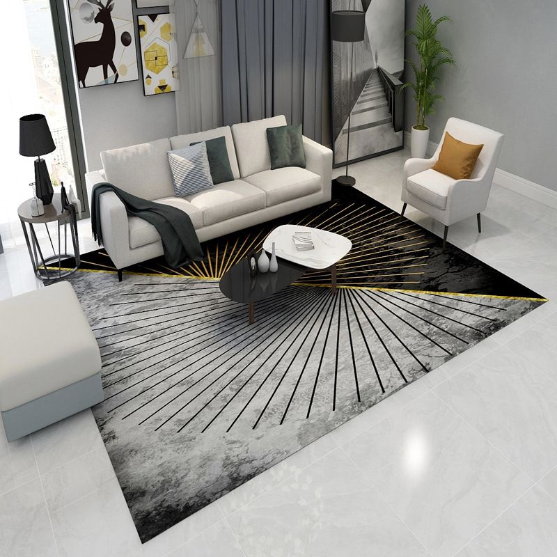 Contemporary Lounge Rug Multicolor Heathered Geometric Rug Polypropylene Stain Resistant Machine Washable Anti-Slip Rug