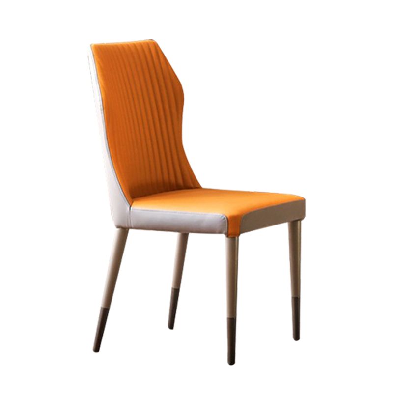 Sillas de comedor de metal de estilo moderno, sillas laterales sin brazos con respaldo lateral para cocina
