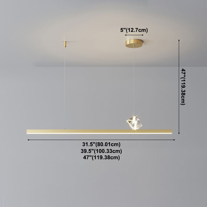 Simple Light Luxury Style LED Hanging Island Pendant Light for Dining Room