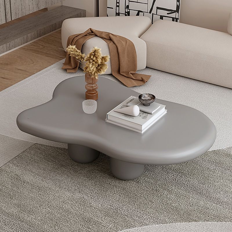 Scandinavian Free Form Coffee Table 3 Legs Wooden Cocktail Table for Living Room