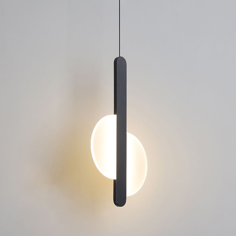 Luminaires suspendus noirs Light lampe à suspension à LED ronde moderne pour chambre à coucher