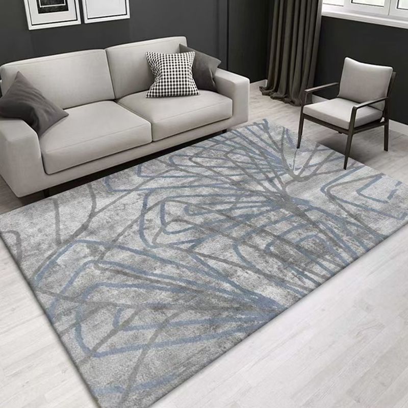 Apricot Abstract Pattern Carpet Polyester Casual Carpet Washable Carpet for Living Room