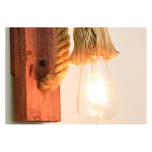 Retro -Pastoralstil exponierte Lampen Wandleuchte Leuchtenholz 1 Leichte Leuchten