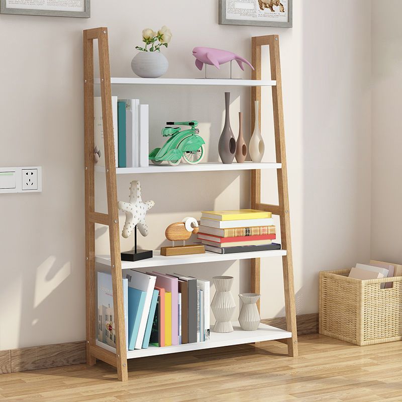 Open Back Bookshelf Contemporary Style Bookcase for Study Room Office