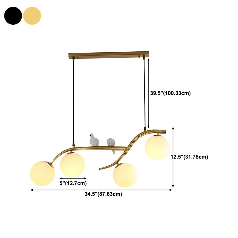 Modern Style Ball Shape Island Pendants 4-Lights Pendant Lights for Living Room