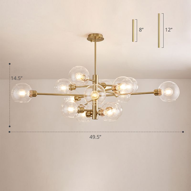 Postmoderne sputnik kroonluchter verlichtingsarmatuur glazen woonkamer hangend plafondlicht