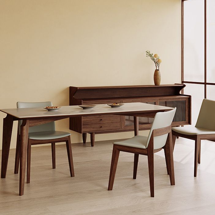 Rectangle Dining Table Mid-Century Modern Dining Table with 4 Legs