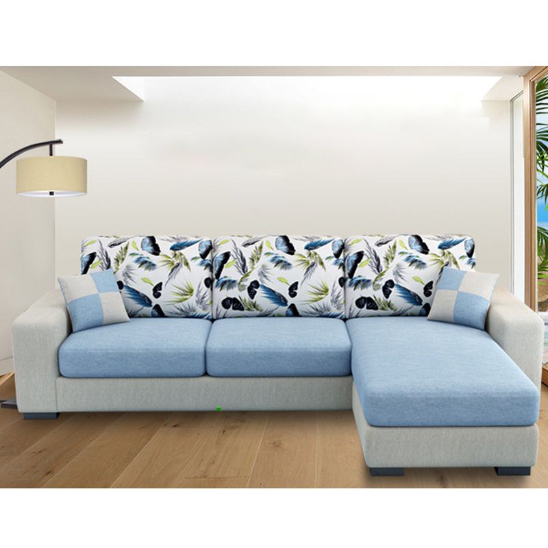 Square Arm 3-Seater Pillowed Back Cushions Sectionals with Chaise
