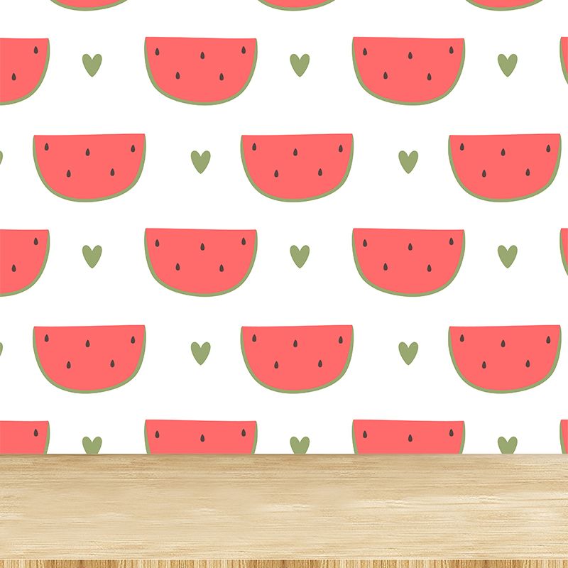 Whole Watermelon Block Mural Wallpaper for Wall Decor Contemporary Girls Room Wall Art
