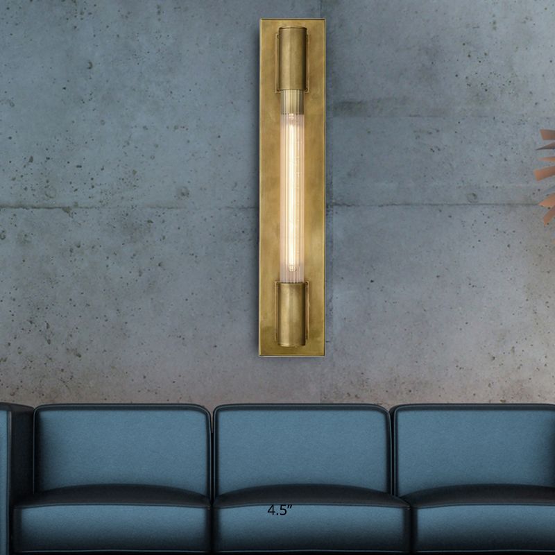 Pipe Metal Sconce Light Colonial 1 Head Black/Gold Wall Lighting Fixture for Living Room